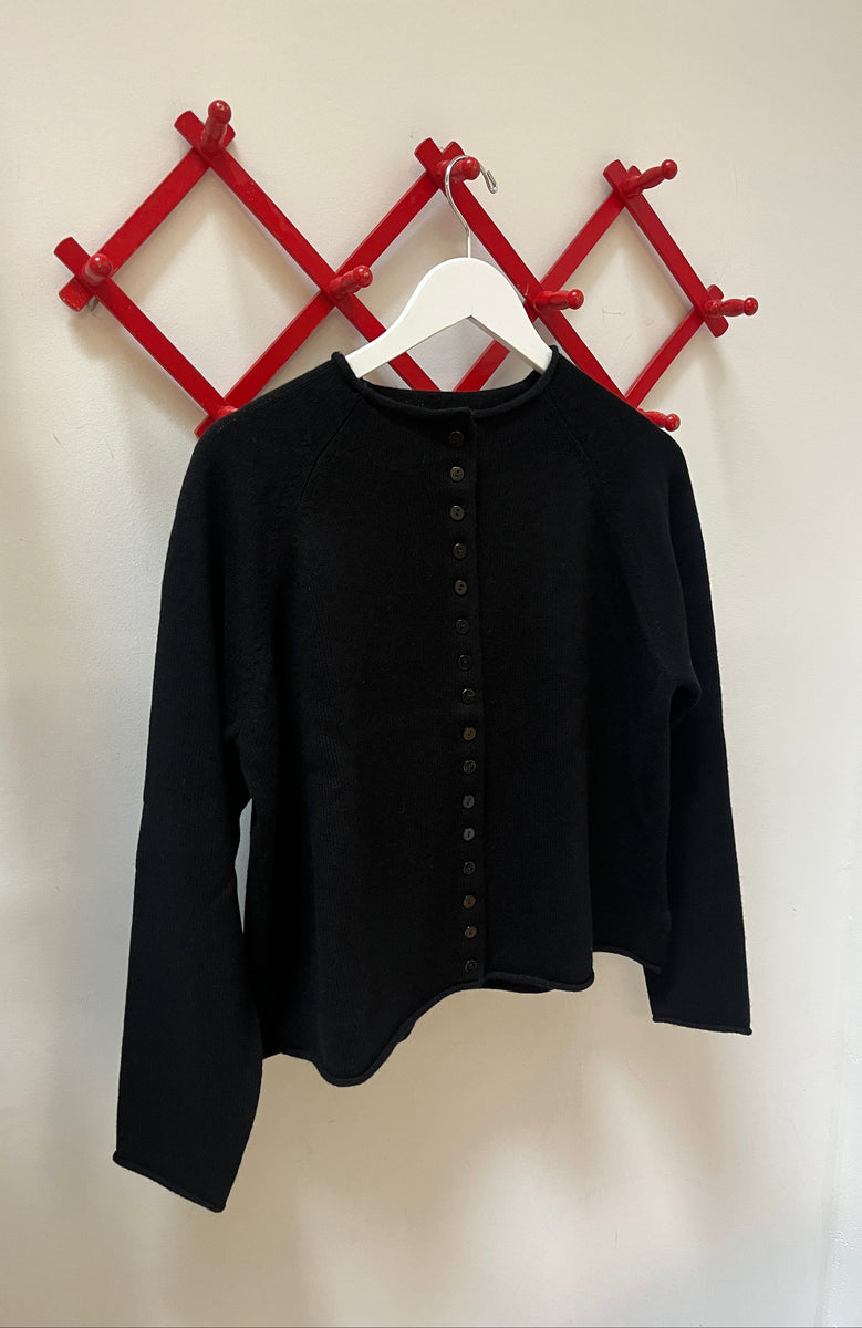 Ida Rollneck Cardigan - Black – Nikki Chasin
