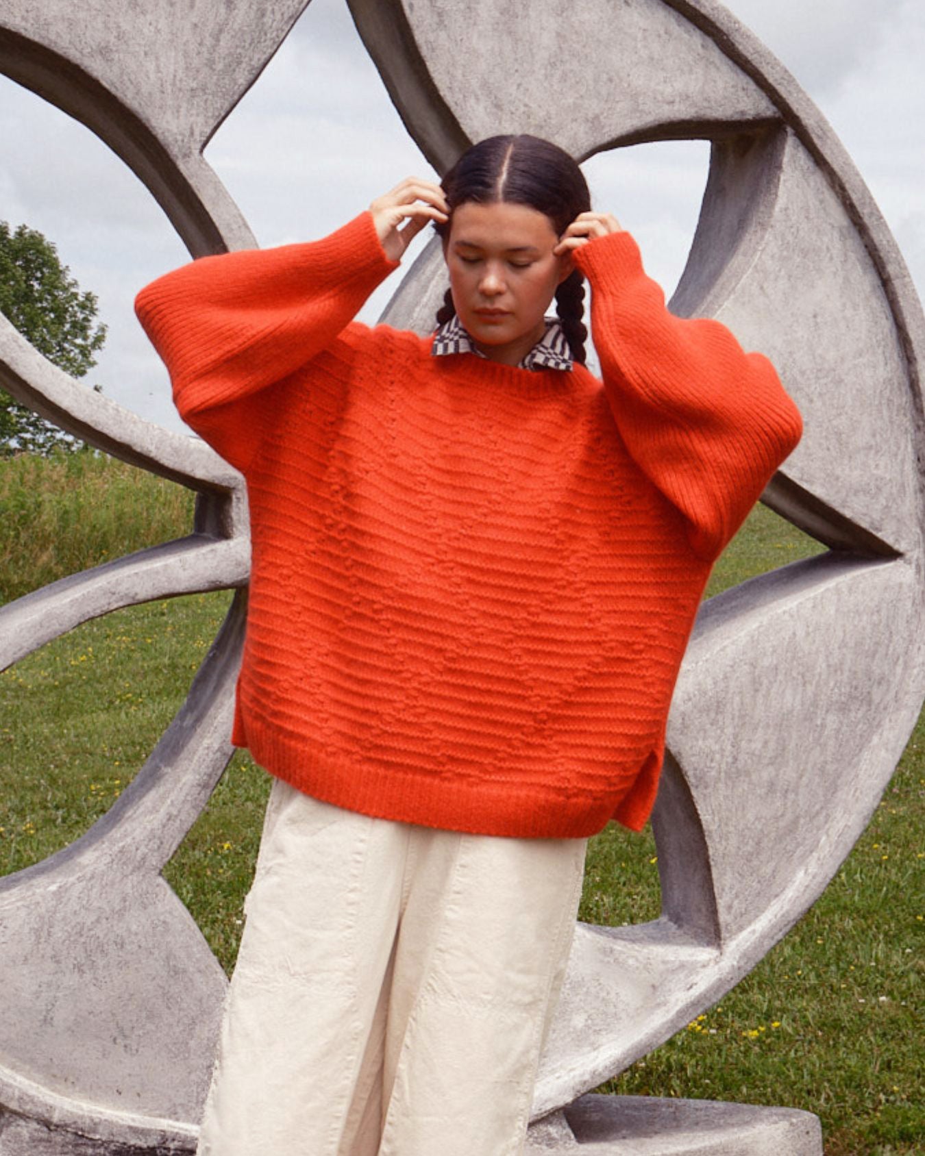 Saskia Cable Pullover - Habanero