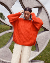 Saskia Cable Pullover - Habanero