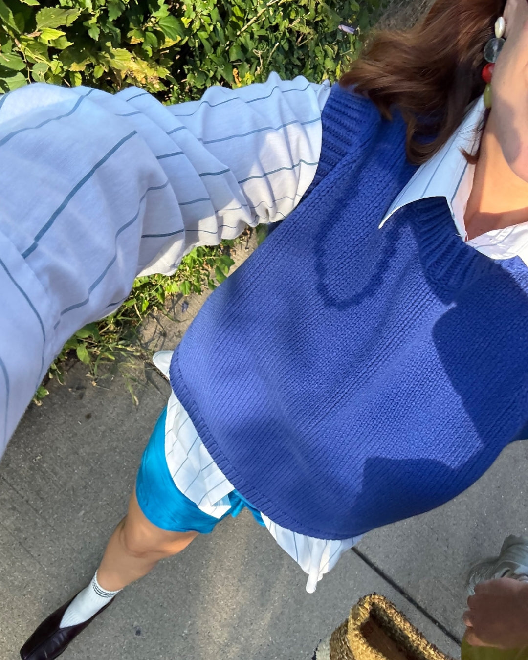 Shape Cotton Vest - Lapis