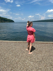 Nikki Chasin x The House That Lars Built Camper Short in Red/Pink Astrid Weave