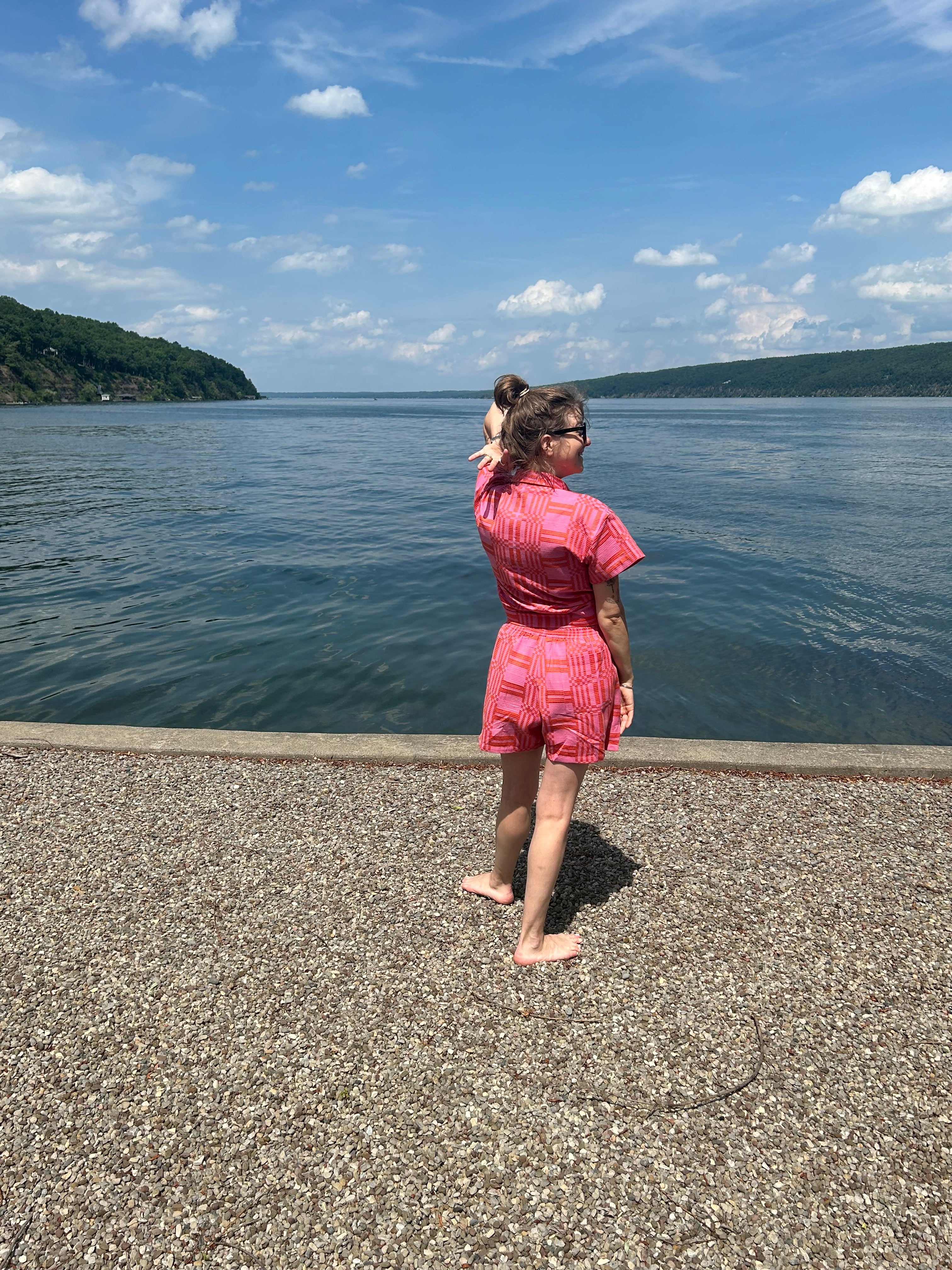 Nikki Chasin x The House That Lars Built Camper Short in Red/Pink Astrid Weave