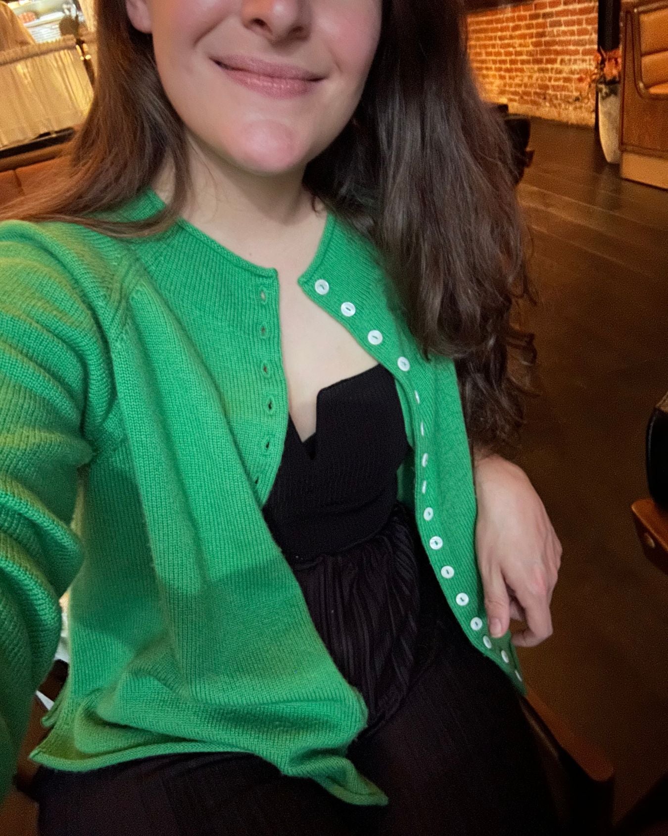 Ida Rollneck Cashmere/Merino Cardigan - Clover