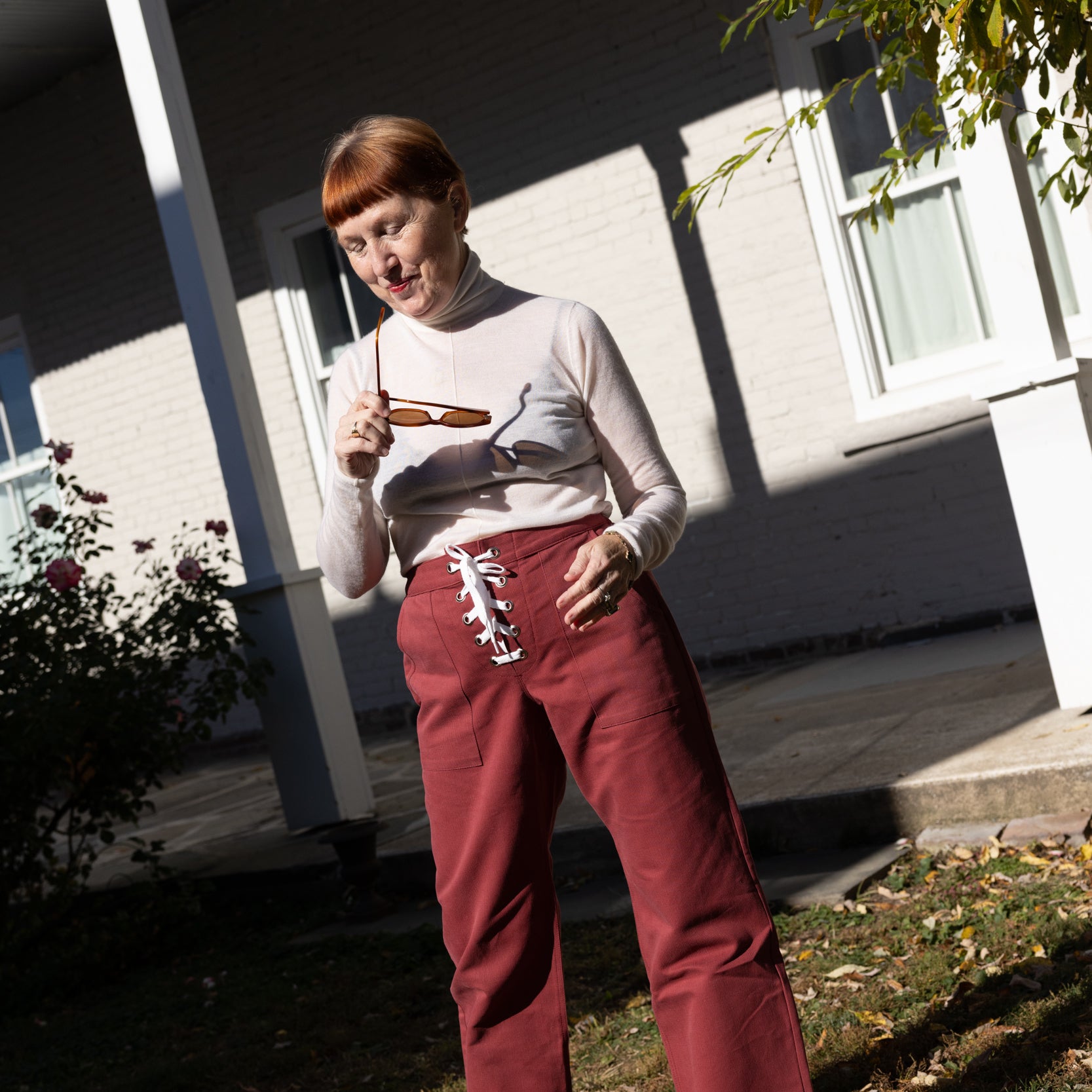 Lasso Lace Up Pant - Terracotta Corduroy