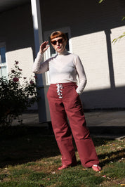 Lasso Lace Up Pant - Terracotta Corduroy