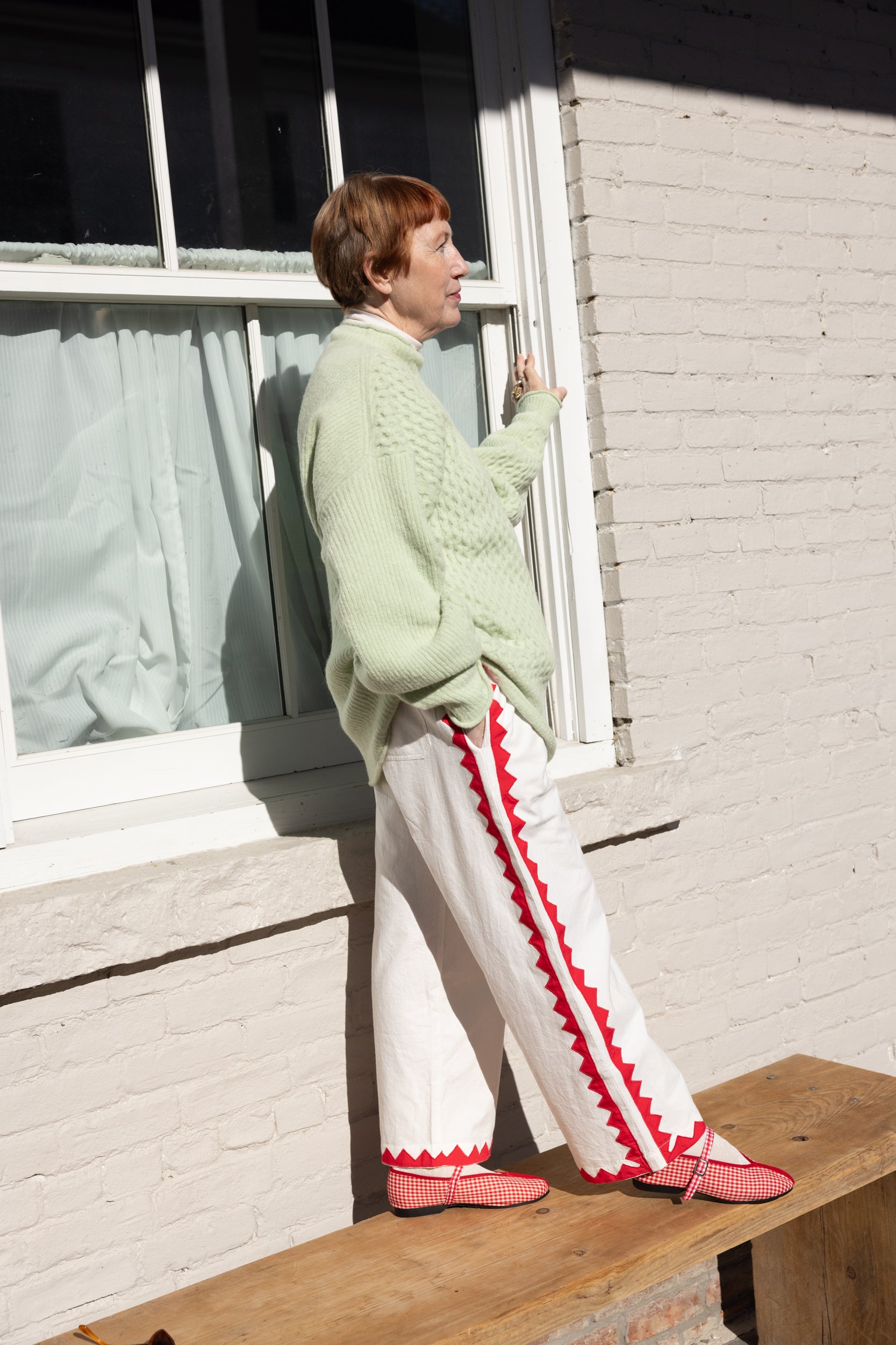 Patch Pant Zig Zag - Ivory/Poppy