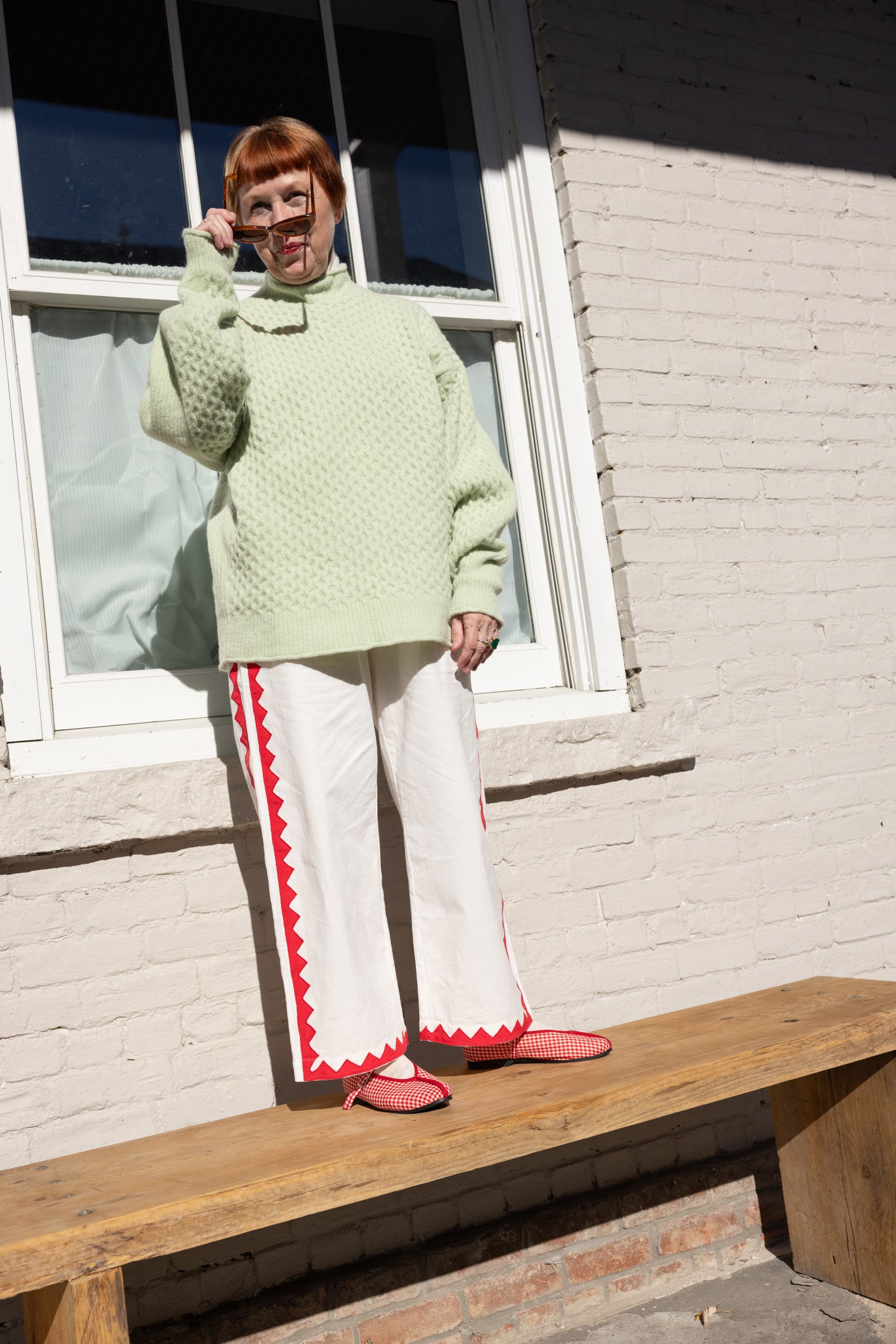 Patch Pant Zig Zag - Ivory/Poppy