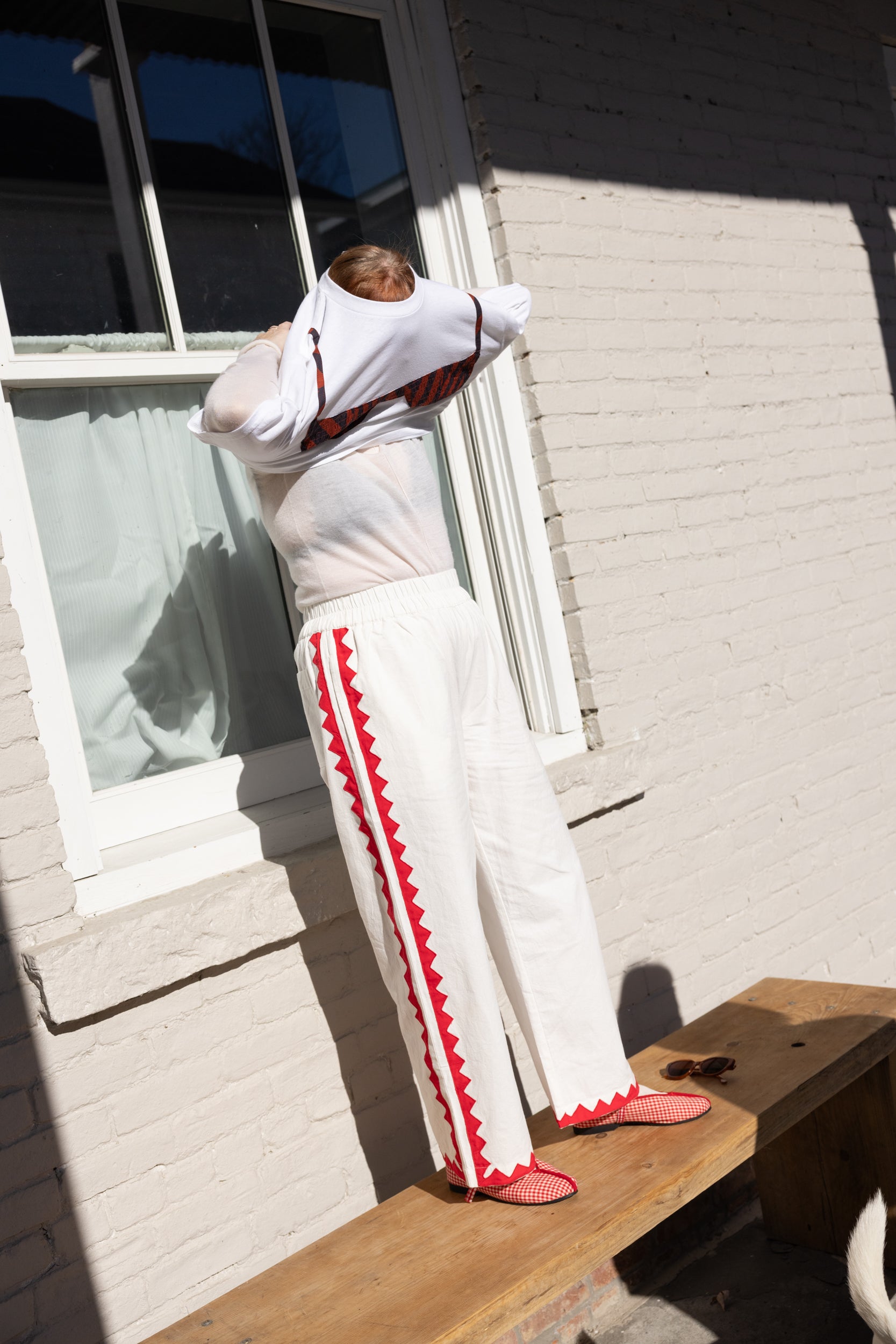 Patch Pant Zig Zag - Ivory/Poppy