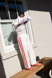 Patch Pant Zig Zag - Ivory/Poppy