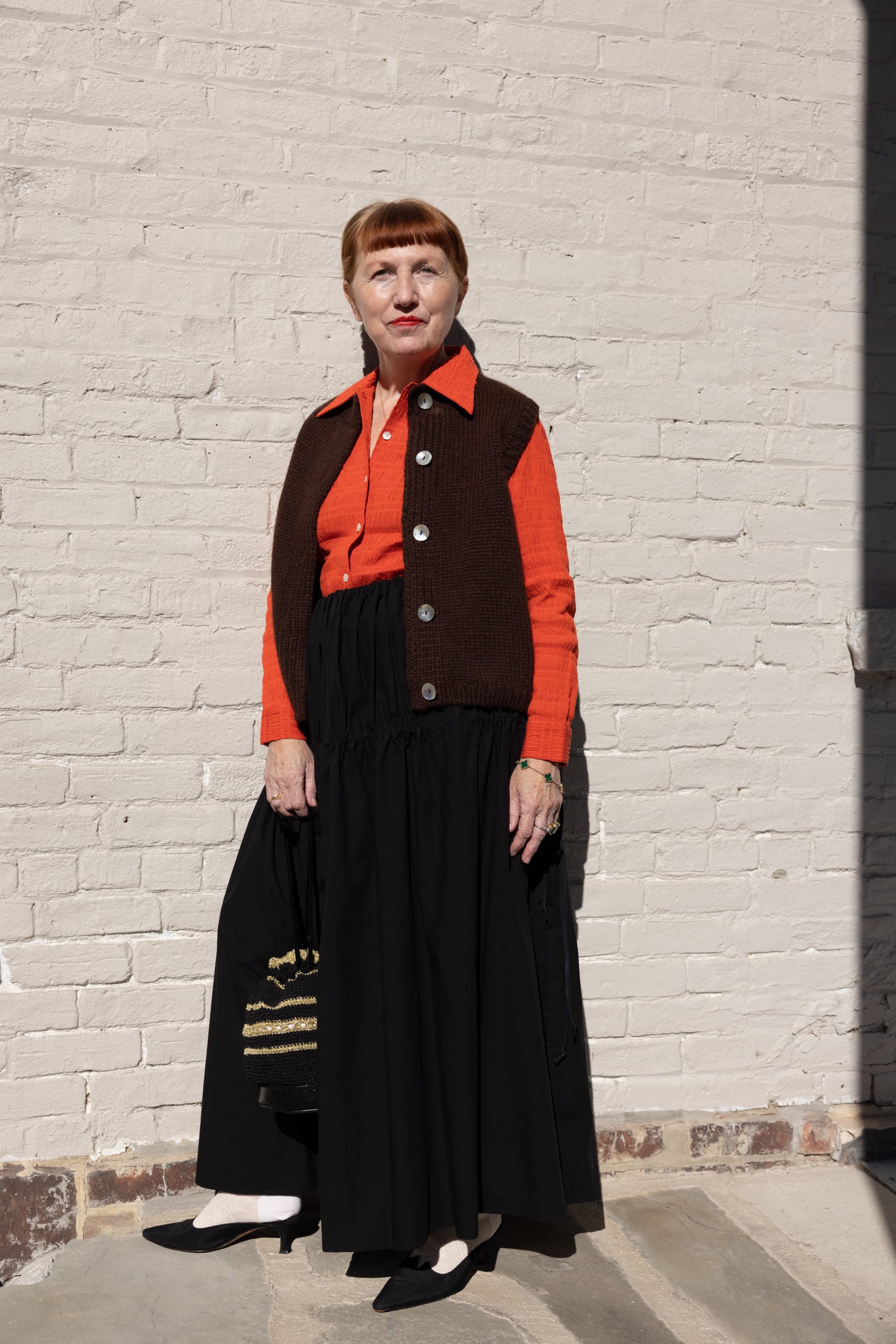 Ruta Buttondown - Tomato Crinkle