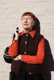 Ruta Buttondown - Tomato Crinkle