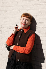 Ruta Buttondown - Tomato Crinkle
