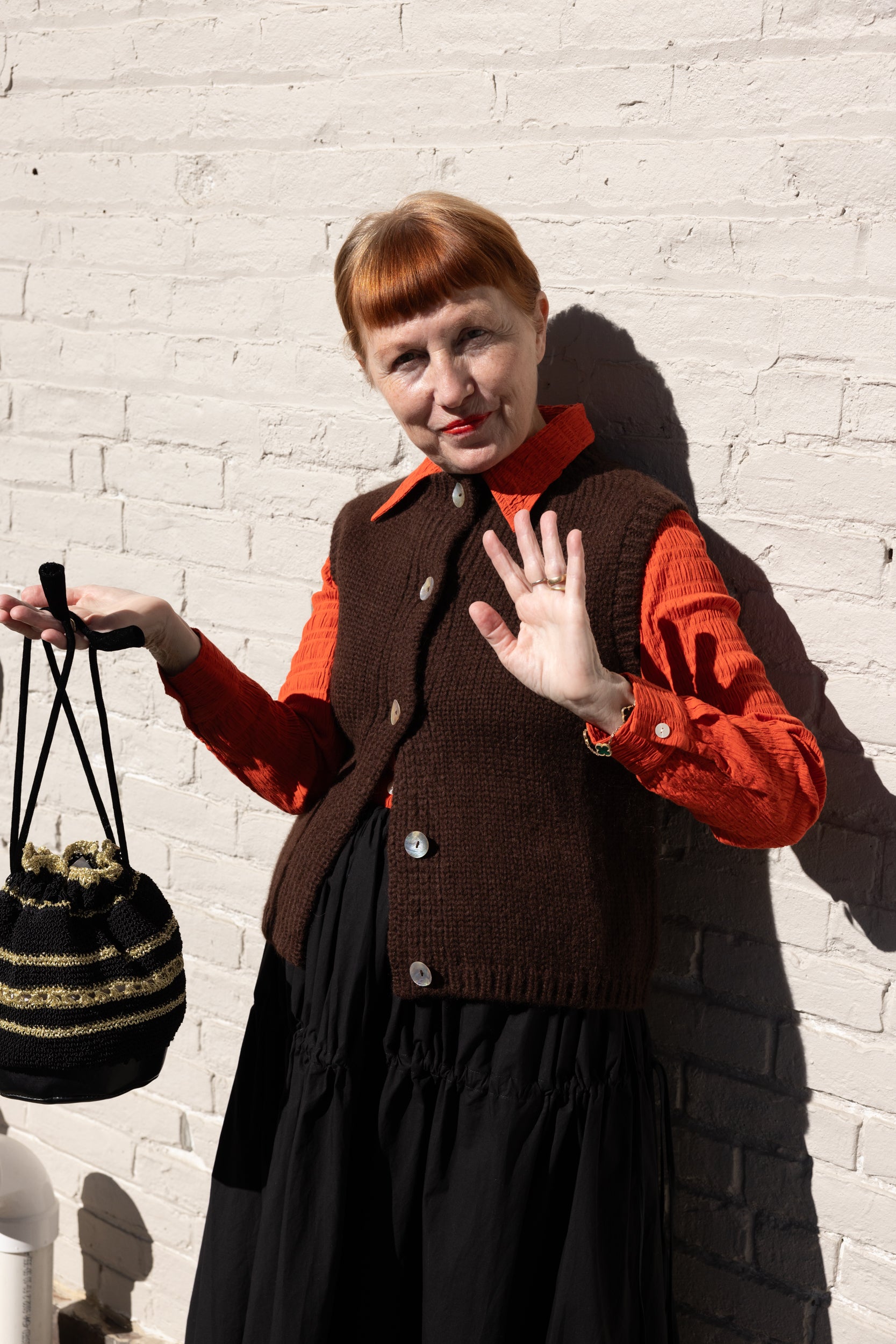 Ruta Buttondown - Tomato Crinkle