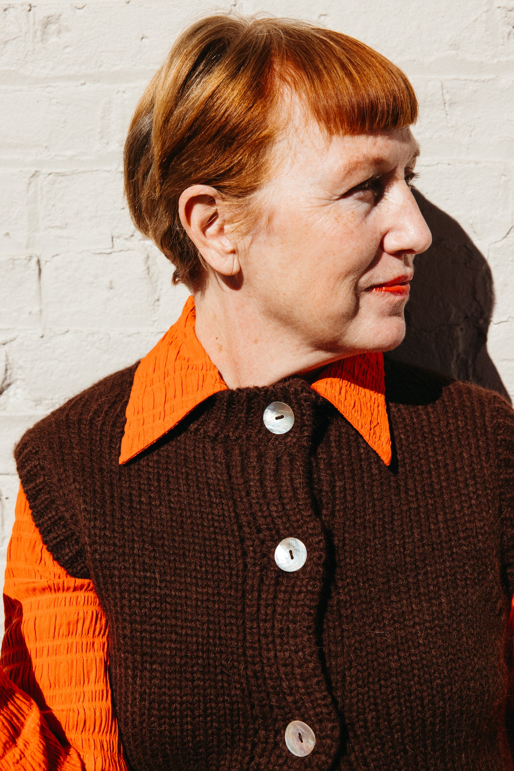Ruta Buttondown - Tomato Crinkle