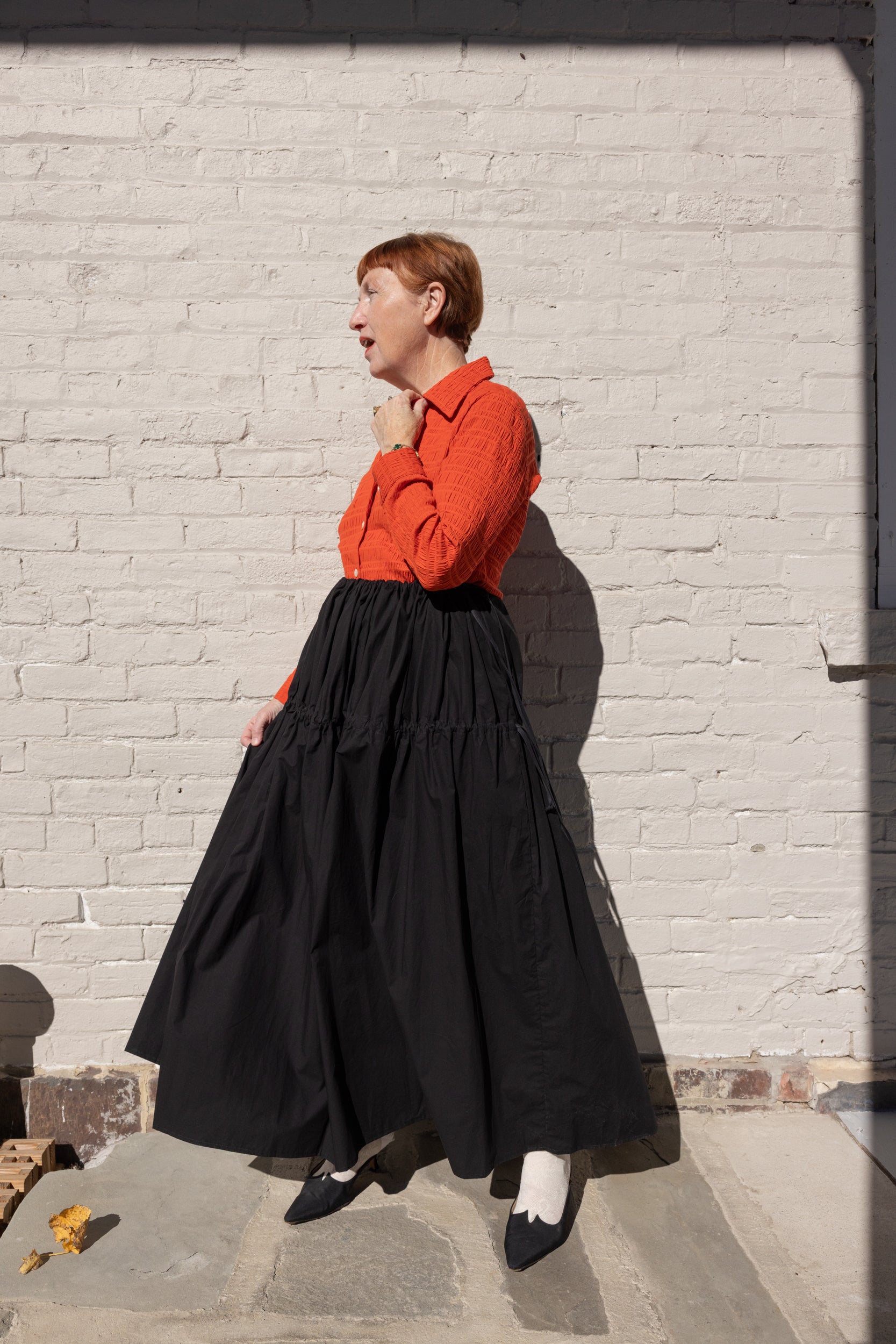 Ruta Buttondown - Tomato Crinkle