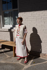 Alma Skirt Zig Zag Appliqué - IvoryPoppy