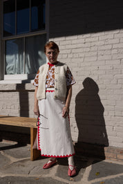 Alma Skirt Zig Zag Appliqué - IvoryPoppy