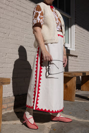 Alma Skirt Zig Zag Appliqué - IvoryPoppy