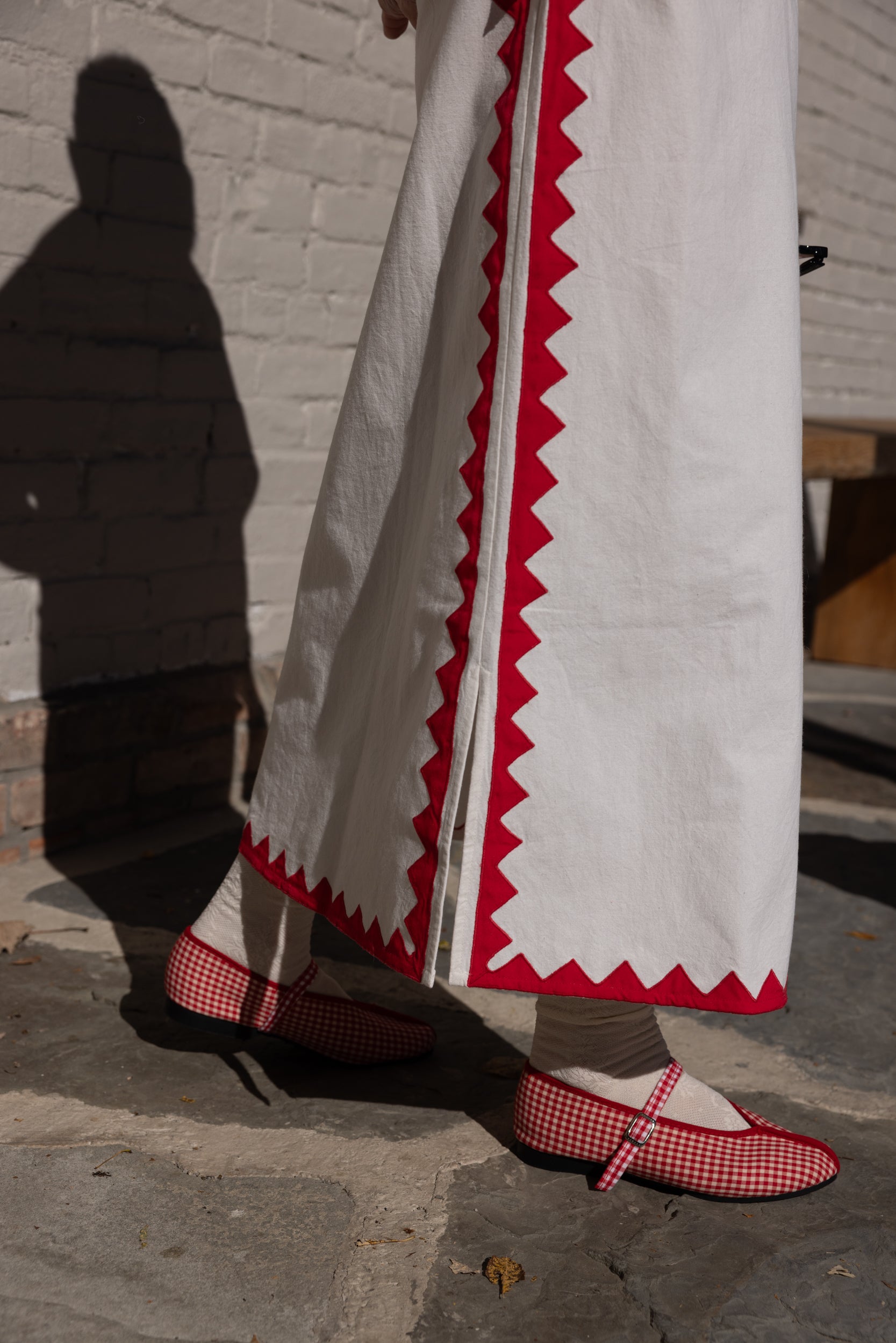 Alma Skirt Zig Zag Appliqué - IvoryPoppy