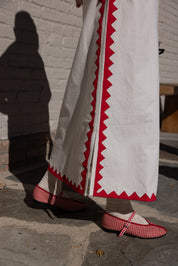 Alma Skirt Zig Zag Appliqué - IvoryPoppy