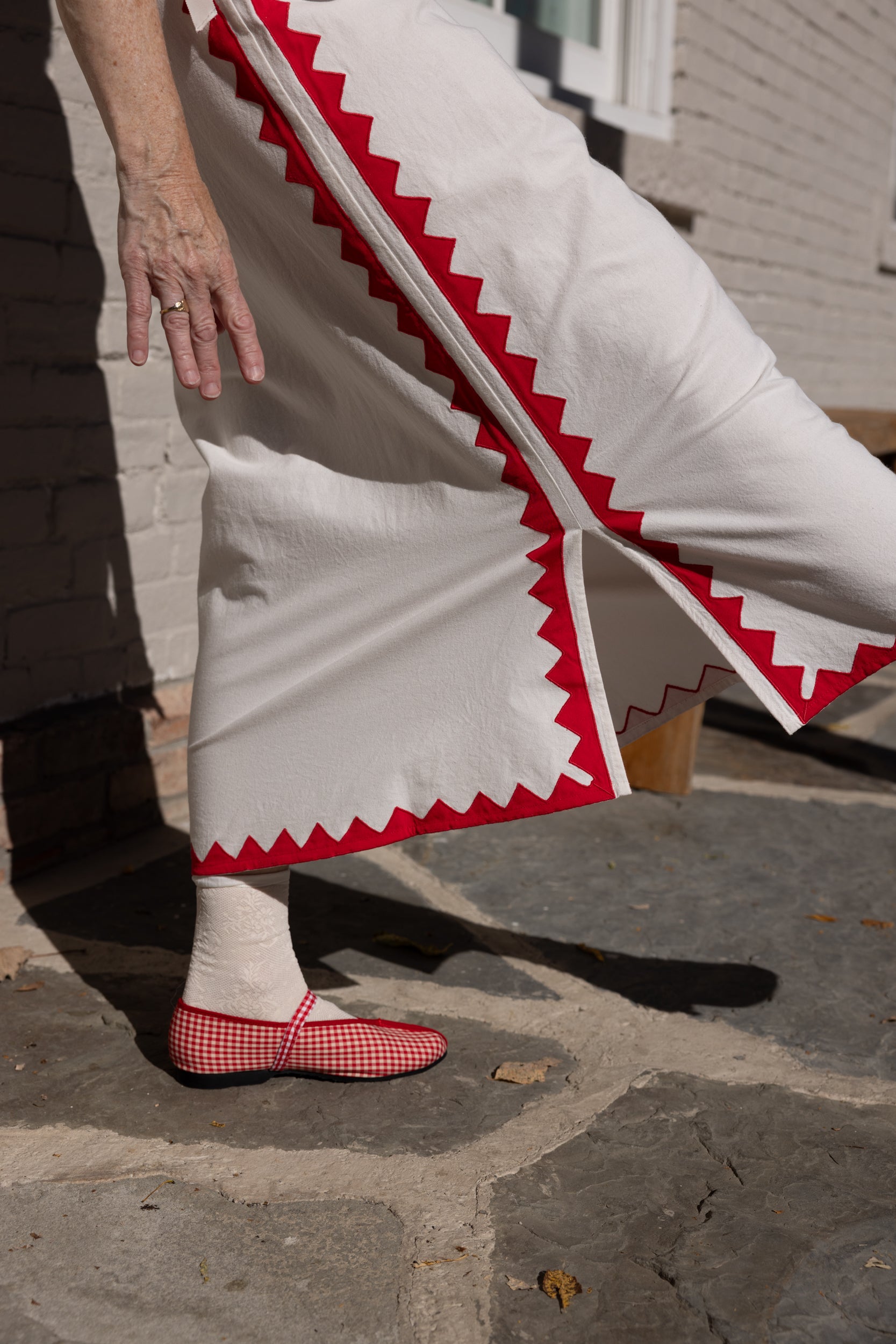 Alma Skirt Zig Zag Appliqué - IvoryPoppy