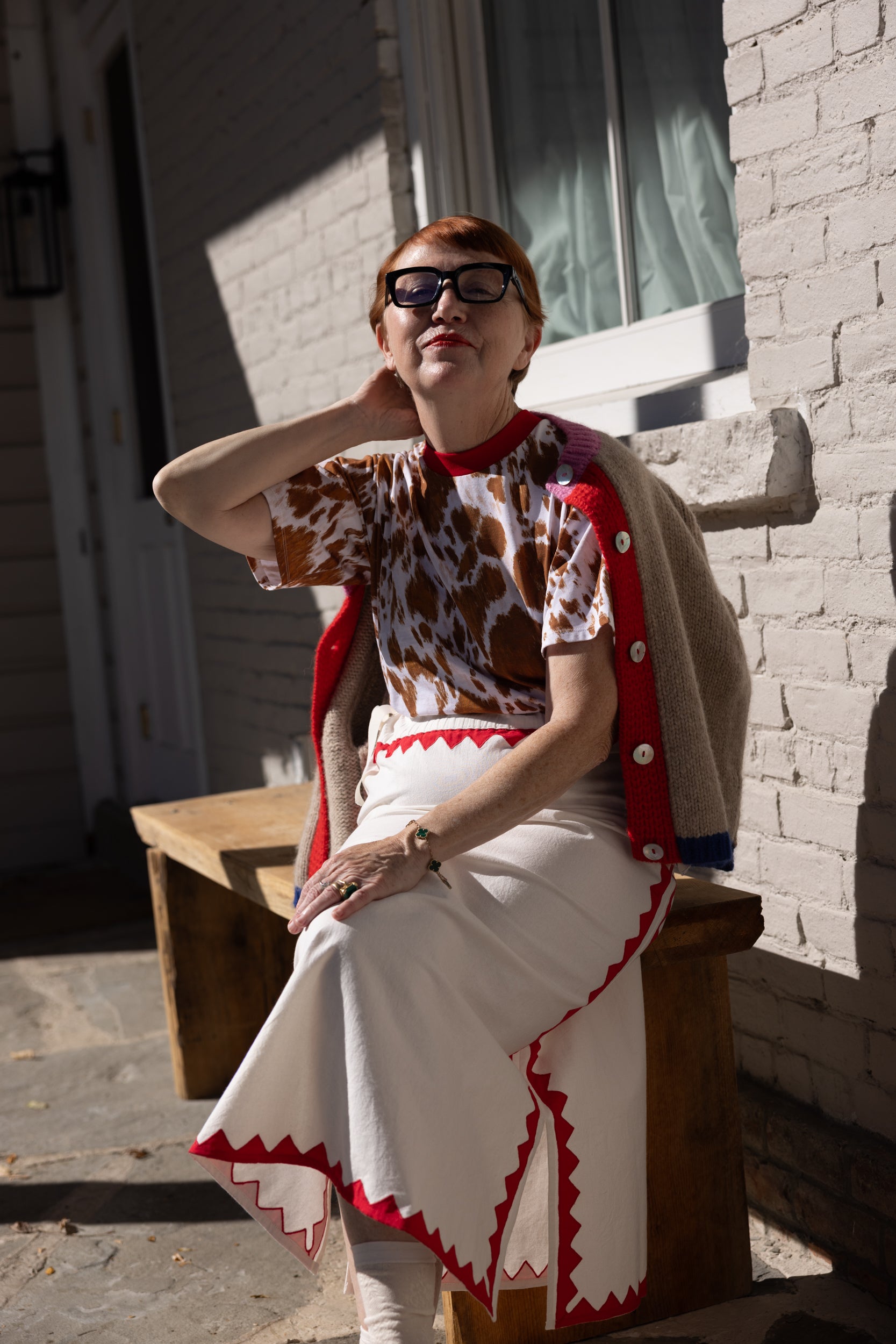 Alma Skirt Zig Zag Appliqué - IvoryPoppy