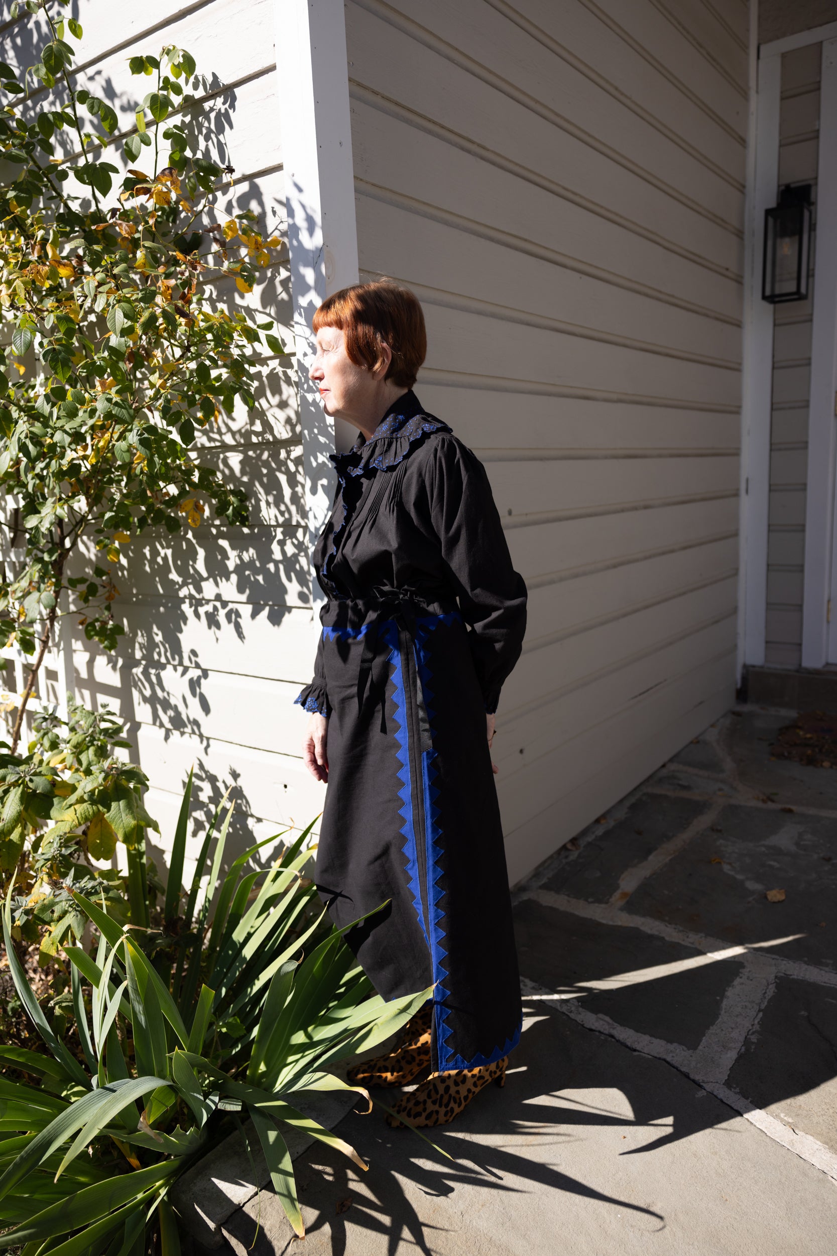 Alma Skirt Zig Zag Appliqué - Black/ Cobalt