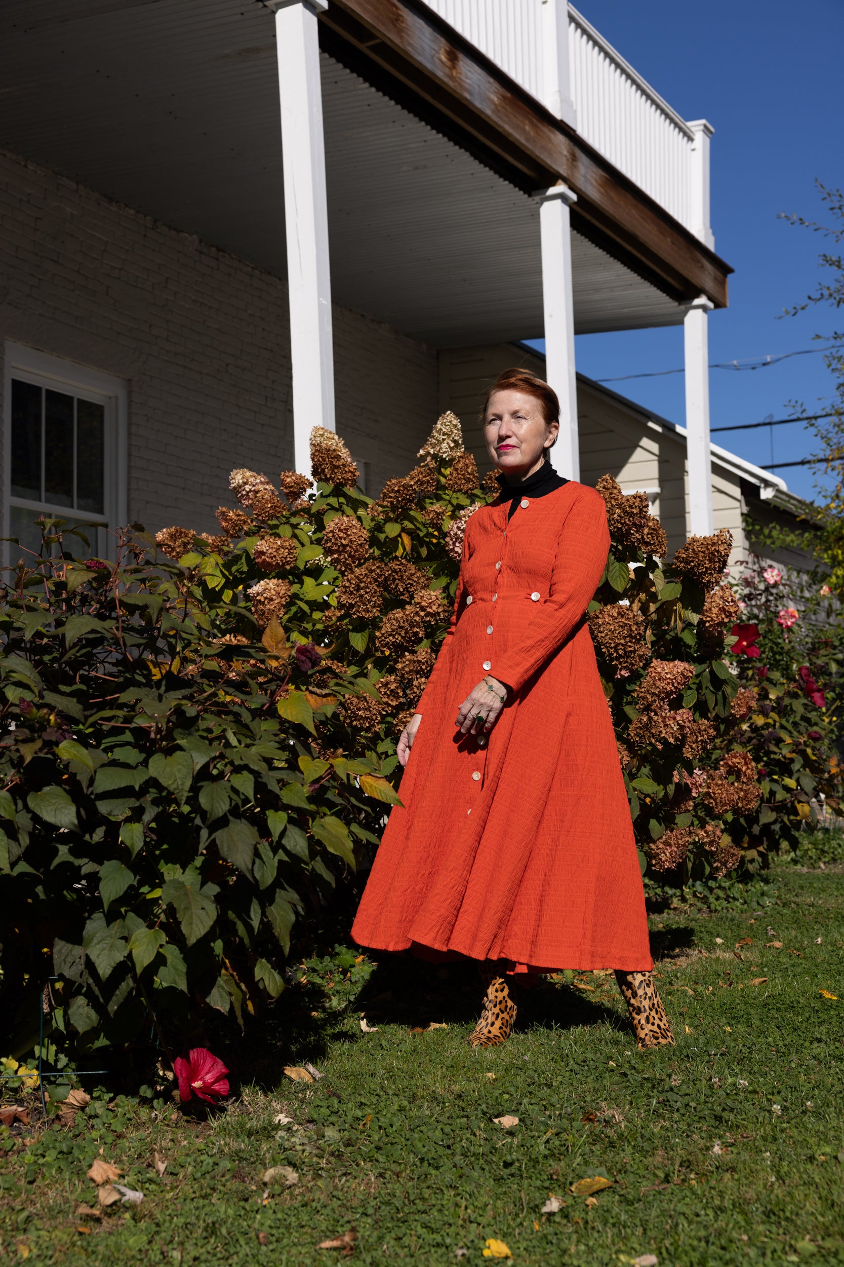 Baroness Dress - Tomato Crinkle