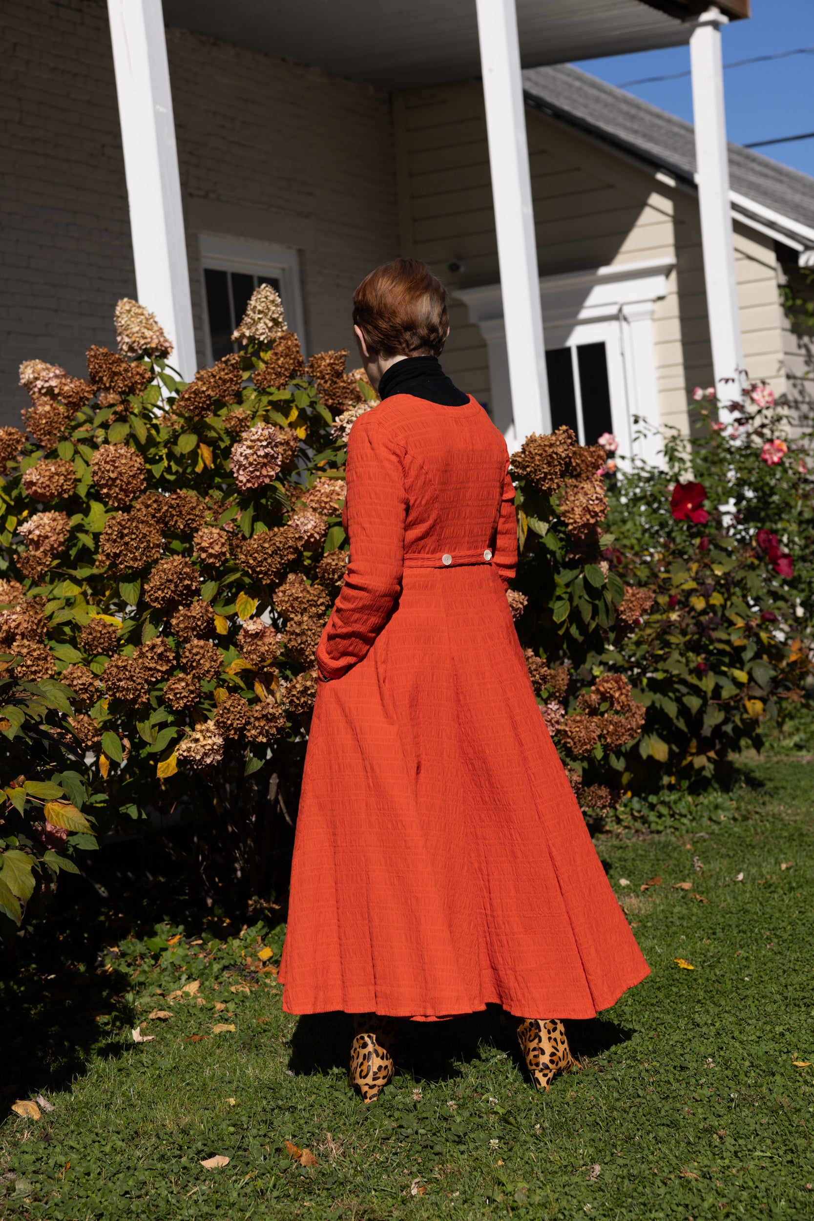 Baroness Dress - Tomato Crinkle