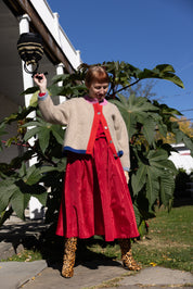 Sheba Cardigan Sweater- Oatmeal Colorblock