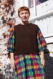 Sabine Alpaca Sweater Vest- Chocolate
