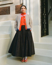 Puff Skirt, Black Moire
