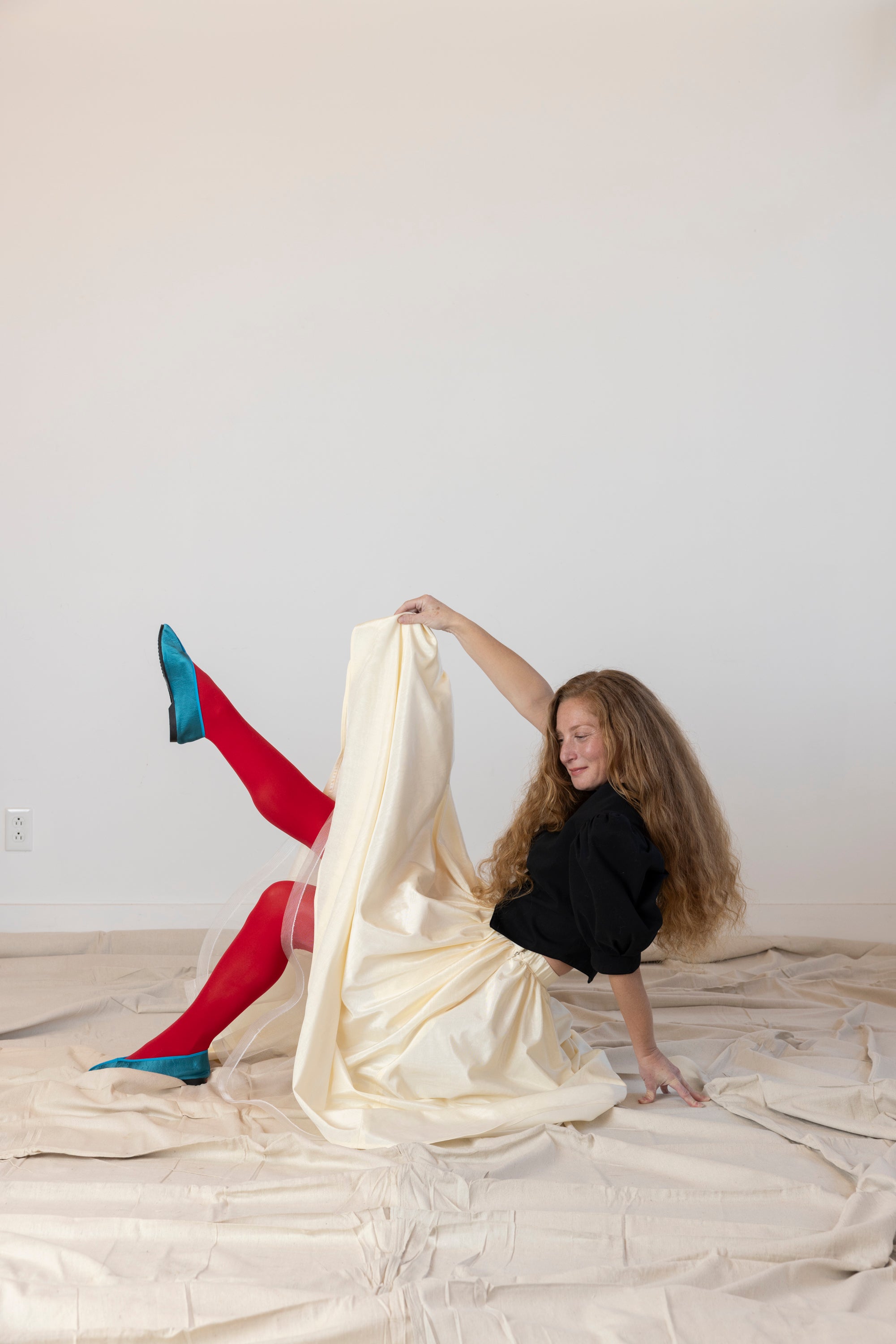 Puff Skirt, Ivory Moire