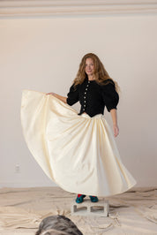 Puff Skirt, Ivory Moire