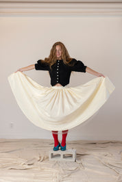 Puff Skirt, Ivory Moire