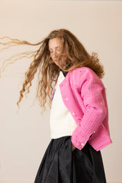 Fein Reversible Jacket with Mirror Embroidery - Pickle/Pink