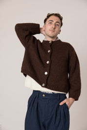 Sheba Cardigan Sweater- Chocolate