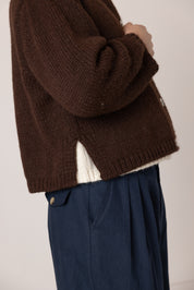 Sheba Cardigan Sweater- Chocolate