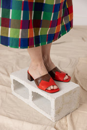 Piranha Slides - Brown/Tomato