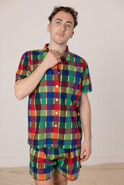 Dylan Shirt - Rainbow Grid Cotton