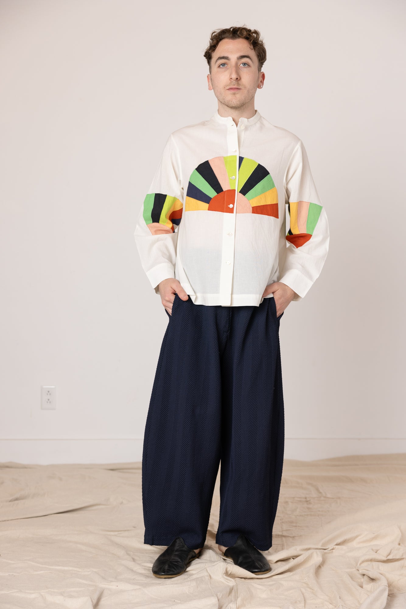Alpha Buttondown Fan Patch - White