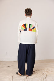 Alpha Buttondown Fan Patch - White