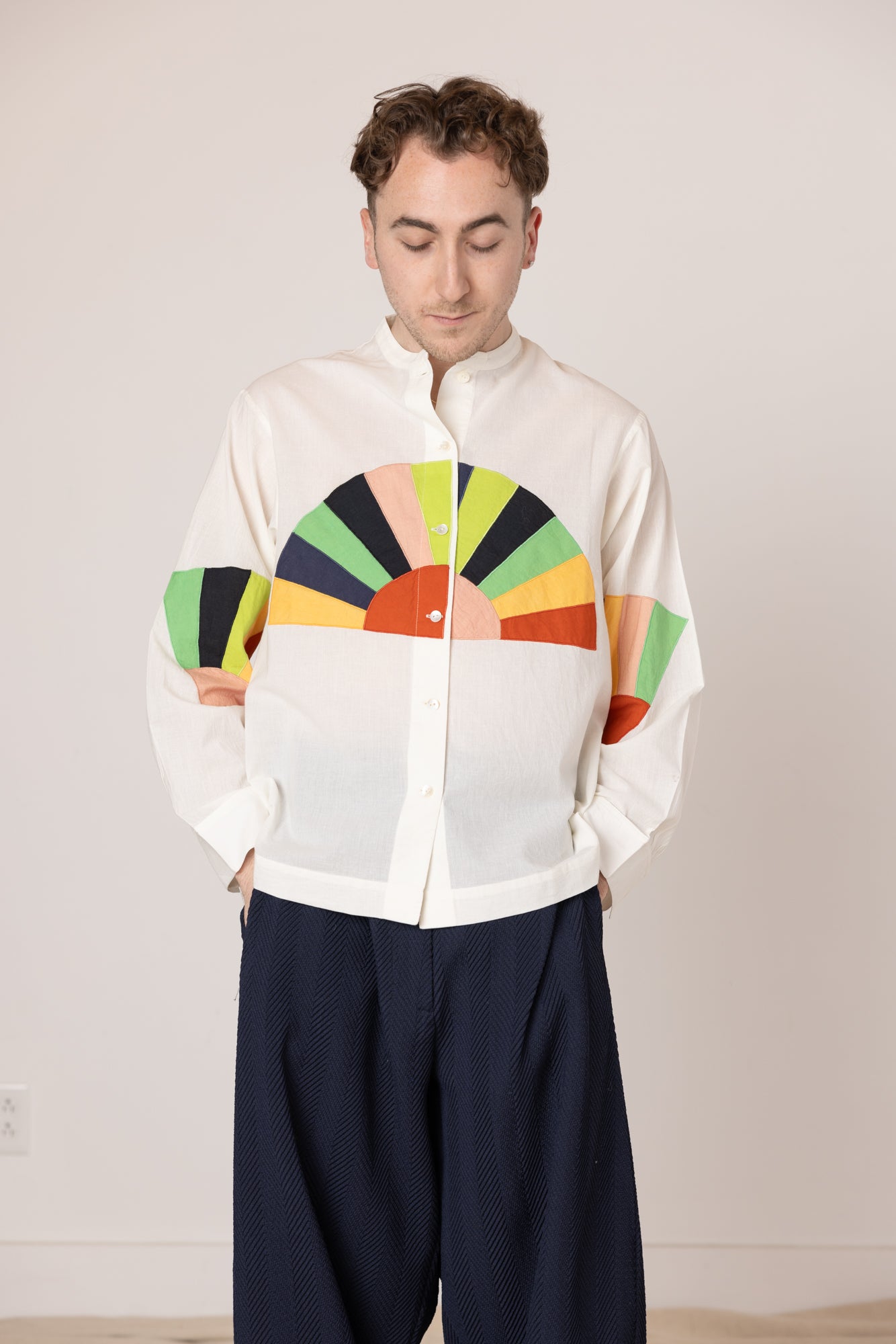 Alpha Buttondown Fan Patch - White