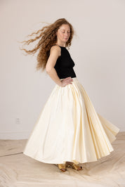 Puff Skirt, Ivory Moire