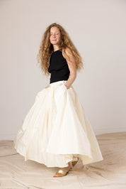 Puff Skirt, Ivory Moire