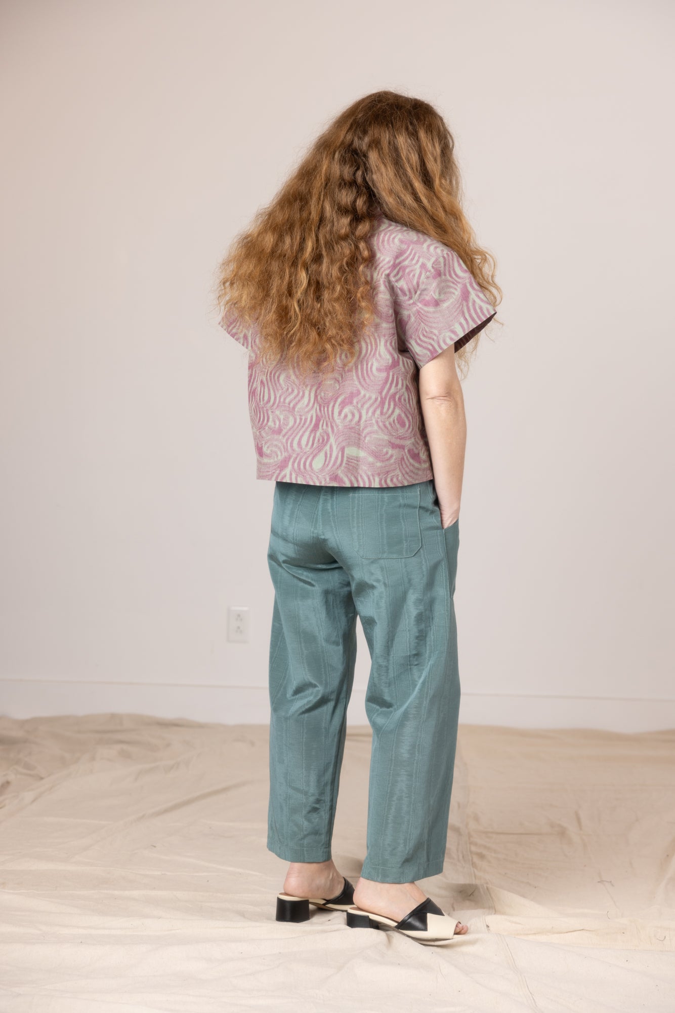 Corso Buttondown - Green/Burgundy Swirl