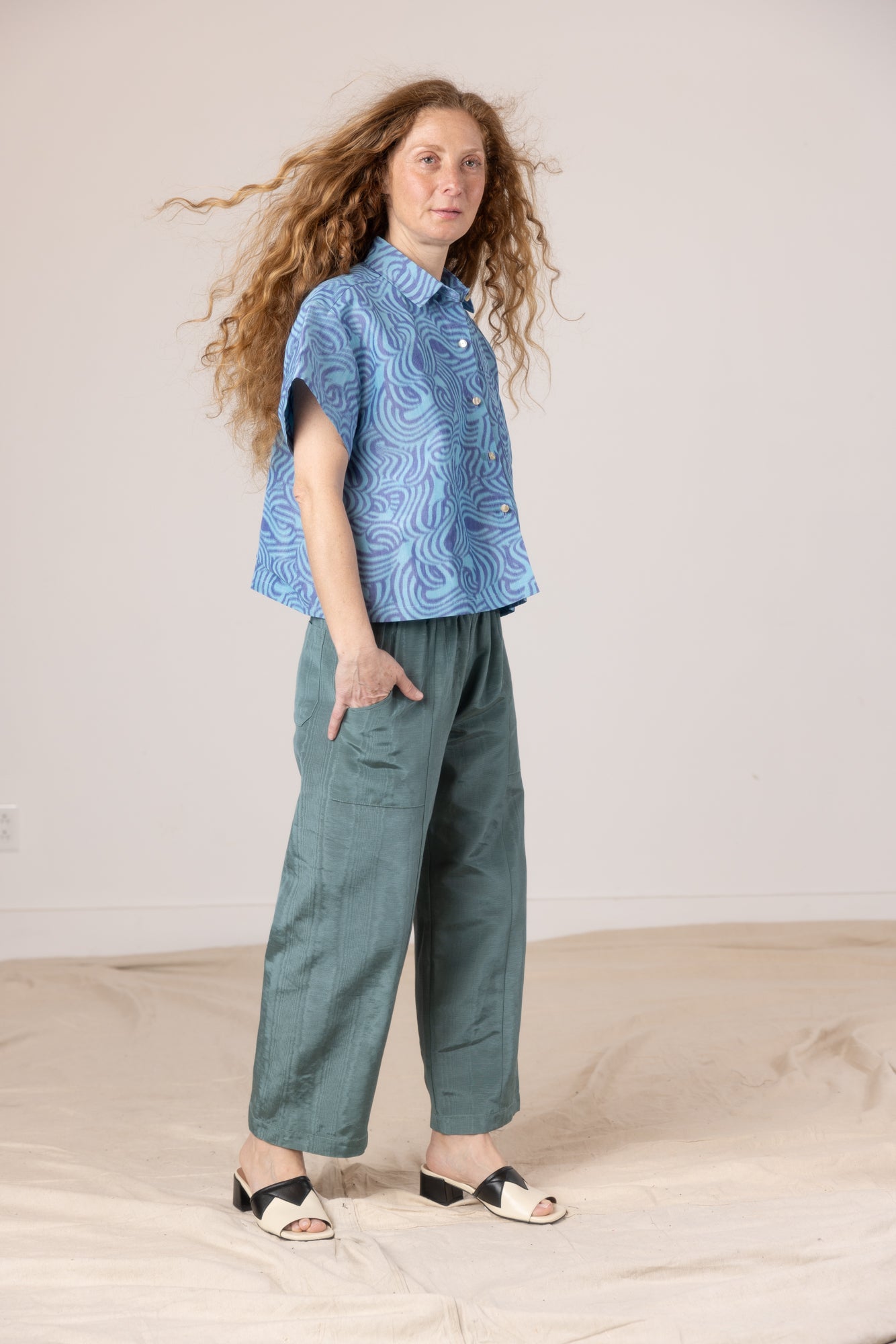 Corso Buttondown - Blue Swirl