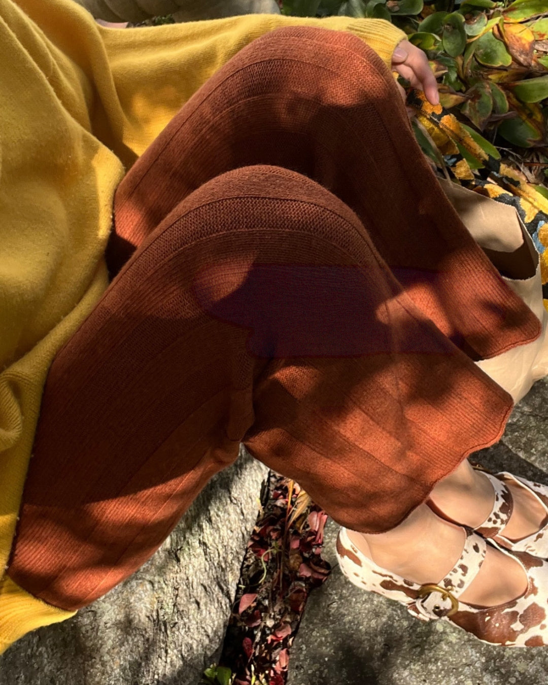Iggy Ribbed Pants - Sepia