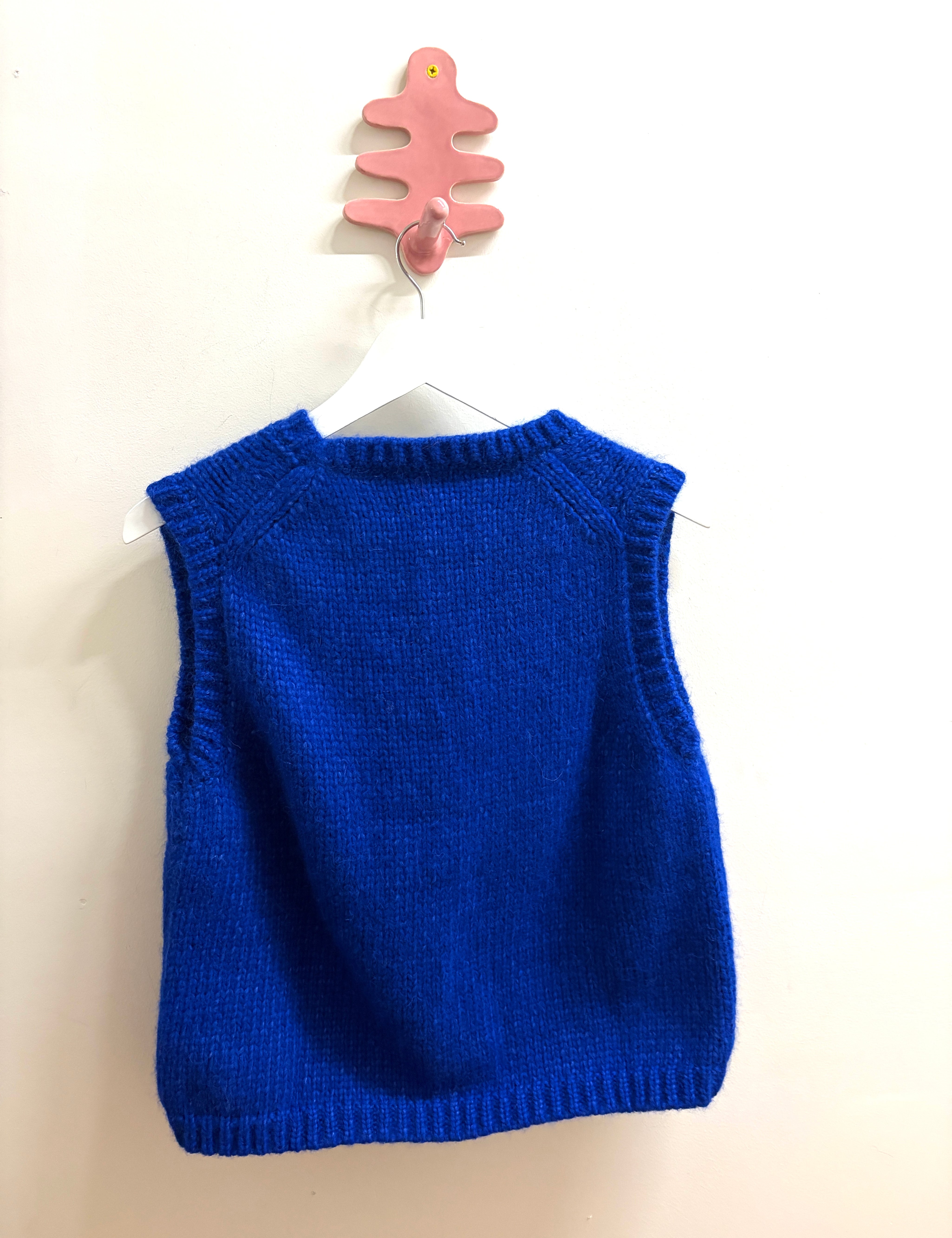 Sabine Alpaca Sweater Vest - Cobalt, view 3