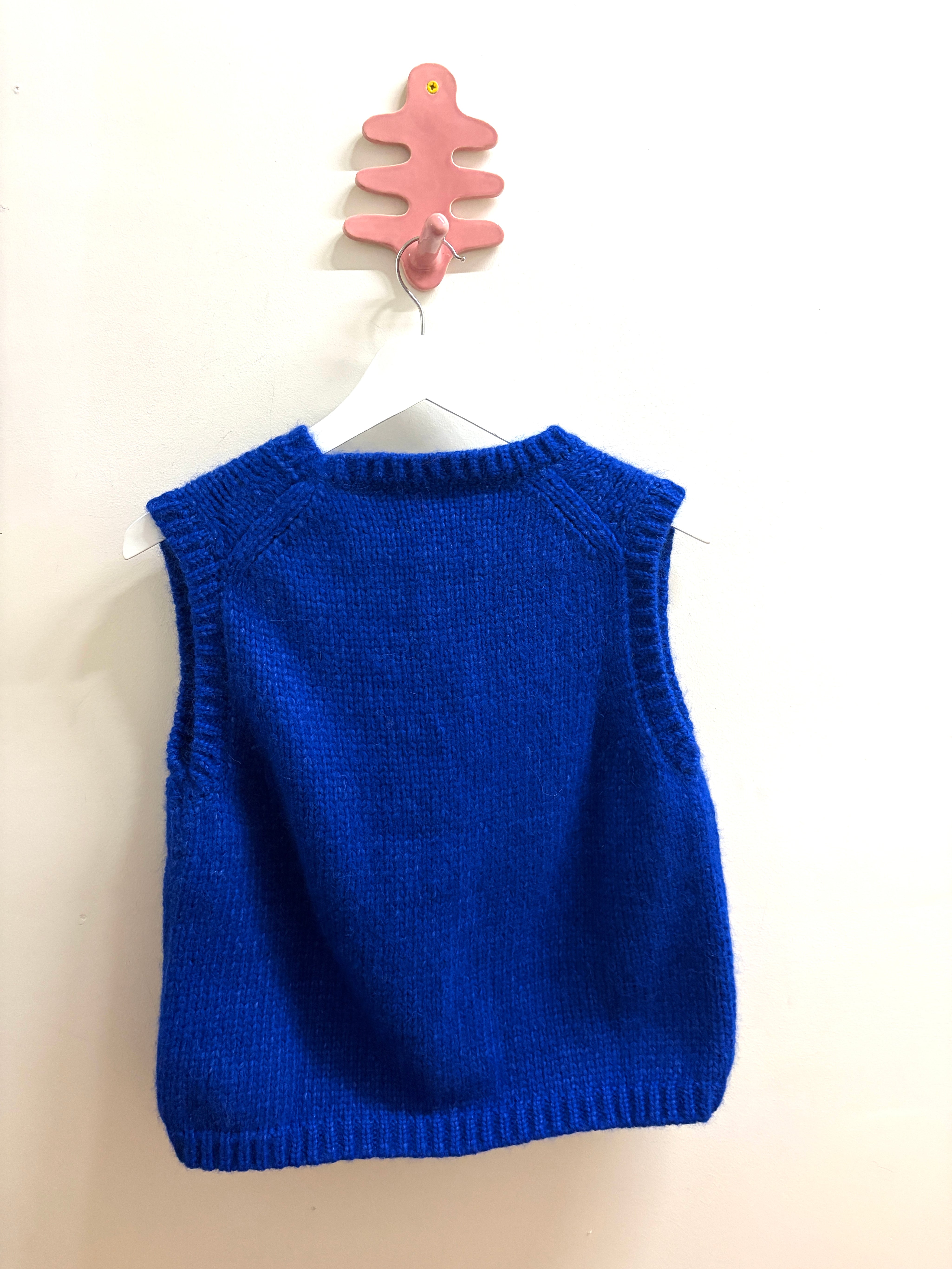 Sabine Alpaca Sweater Vest - Cobalt, view 3